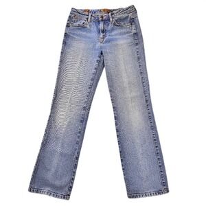 Wrangler Aura Jeans Women 4R Blue Straight Leg Regular Rise Stretch Denim